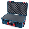 Pelican 1535 Air Case, Deep Pacific with Red Handles & Push-Button Latches Pick & Pluck Foam with Convolute Lid Foam ColorCase 015350-0001-550-320