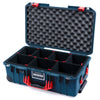 Pelican 1535 Air Case, Deep Pacific with Red Handles & Push-Button Latches TrekPak Divider System with Convolute Lid Foam ColorCase 015350-0020-550-320