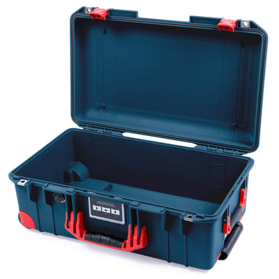 Pelican 1535 Air Case, Deep Pacific with Red Handles, Push-Button Latches & Trolley None (Case Only) ColorCase 015350-0000-550-320-320