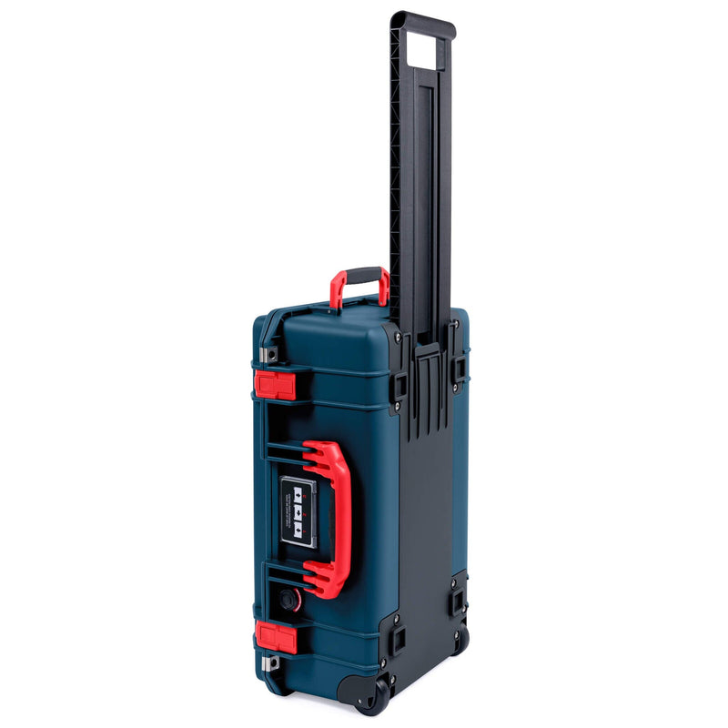 Pelican 1535 Air Case, Deep Pacific with Red Handles & Push-Button Latches ColorCase 