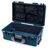 Pelican 1535 Air Case, Deep Pacific with Silver Handles & Push-Button Latches Mesh Lid Organizer Only ColorCase 015350-0100-550-181