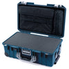 Pelican 1535 Air Case, Deep Pacific with Silver Handles & Push-Button Latches Pick & Pluck Foam with Computer Pouch ColorCase 015350-0201-550-181