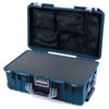 Pelican 1535 Air Case, Deep Pacific with Silver Handles & Push-Button Latches Pick & Pluck Foam with Mesh Lid Organizer ColorCase 015350-0101-550-181