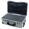 Pelican 1535 Air Case, Sage with Black Handles, TSA Locking Latches & Trolley Pick & Pluck Foam with TRVL Combo-Pouch Lid Organizer ColorCase 015350-0301-350-L10-110