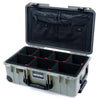 Pelican 1535 Air Case, Sage with Black Handles, TSA Locking Latches & Trolley TrekPak Divider System with TRVL Combo-Pouch Lid Organizer ColorCase 015350-0320-350-L10-110