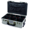 Pelican 1535 Air Case, Sage with Black Handles & Latches TrekPak Divider System with TRVL Lid Organizer ColorCase 015350-0320-350-111
