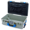Pelican 1535 Air Case, Sage with Blue Handles & Latches TRVL Lid Organizer Only ColorCase 015350-0300-350-121