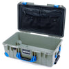 Pelican 1535 Air Case, Sage with Blue Handles, Latches & Trolley TRVL Lid Organizer Only ColorCase 015350-0300-350-121-120
