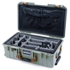 Pelican 1535 Air Case, Sage with Dark Desert Dirt Handles & Latches Gray Padded Microfiber Dividers with TRVL Lid Organizer ColorCase 015350-0370-350-581