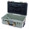 Pelican 1535 Air Case, Sage with Desert Tan Handles & Latches TRVL Lid Organizer Only ColorCase 015350-0300-350-311