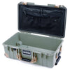 Pelican 1535 Air Case, Sage with Desert Tan Handles, Latches & Trolley TRVL Lid Organizer Only ColorCase 015350-0300-350-311-310