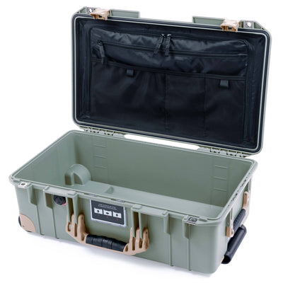 Pelican 1535 Air Case, Sage with Desert Tan Handles, Latches & Trolley TRVL Lid Organizer Only ColorCase 015350-0300-350-311-310