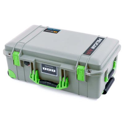 Pelican 1535 Air Case, Sage with Lime Green Handles, Latches & Trolley ColorCase