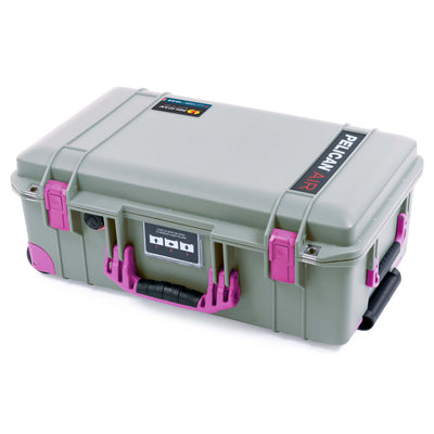 Pelican 1535 Air Case, Sage with Magenta Handles, Latches & Trolley ColorCase