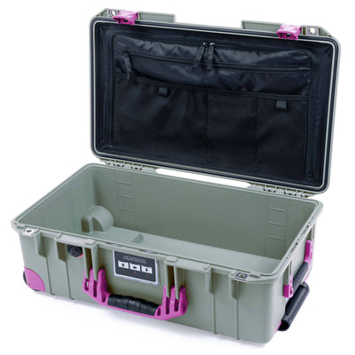 Pelican 1535 Air Case, Sage with Magenta Handles, Latches & Trolley ColorCase