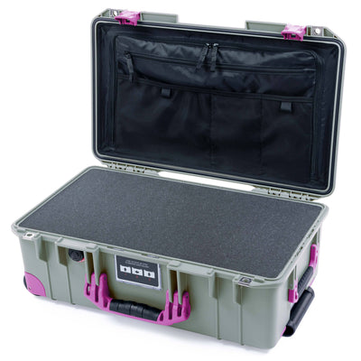 Pelican 1535 Air Case, Sage with Magenta Handles, Latches & Trolley ColorCase