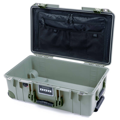 Pelican 1535 Air Case, Sage with OD Green Handles, Latches & Trolley TRVL Lid Organizer Only ColorCase 015350-0300-350-131-130
