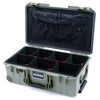 Pelican 1535 Air Case, Sage with OD Green Handles, Latches & Trolley TrekPak Divider System with TRVL Lid Organizer ColorCase 015350-0320-350-131-130