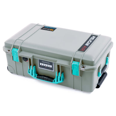 Pelican 1535 Air Case, Sage with Teal Handles & Latches ColorCase
