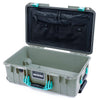 Pelican 1535 Air Case, Sage with Teal Handles & Latches TRVL Lid Organizer Only ColorCase 015350-0300-350-591