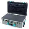 Pelican 1535 Air Case, Sage with Teal Handles & Latches Pick & Pluck Foam with TRVL Lid Organizer ColorCase 015350-0301-350-591