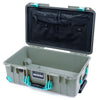 Pelican 1535 Air Case, Sage with Teal Handles, Latches & Trolley TRVL Lid Organizer Only ColorCase 015350-0300-350-591-590