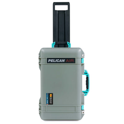 Pelican 1535 Air Case, Sage with Teal Handles, Latches & Trolley ColorCase