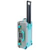 Pelican 1535 Air Case, Sage with Teal Handles, Latches & Trolley ColorCase