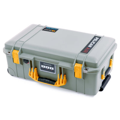 Pelican 1535 Air Case, Sage with Yellow Handles & Latches ColorCase