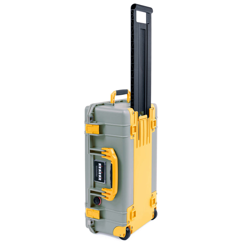 Pelican 1535 Air Case, Sage with Yellow Handles, Latches & Trolley ColorCase 