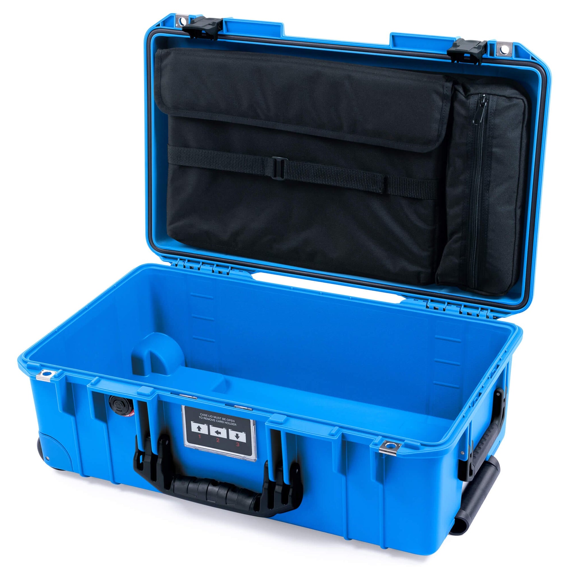 Pelican 1535 Air Case, Electric Blue with Black Handles & Latches Laptop Computer Lid Pouch Only ColorCase 015350-0200-120-111