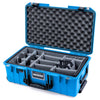 Pelican 1535 Air Case, Electric Blue with Black Handles & Push-Button Latches Gray Padded Microfiber Dividers with Convolute Lid Foam ColorCase 015350-0070-120-111