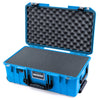 Pelican 1535 Air Case, Electric Blue with TSA Locking Latches & Keys Pick & Pluck Foam with Convolute Lid Foam ColorCase 015350-0001-120-L10-110