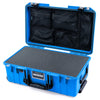 Pelican 1535 Air Case, Electric Blue with TSA Locking Latches & Keys Pick & Pluck Foam with Mesh Lid Organizer ColorCase 015350-0101-120-L10-110