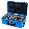 Pelican 1535 Air Case, Electric Blue with TSA Locking Latches & Keys Gray Padded Microfiber Dividers with Mesh Lid Organizer ColorCase 015350-0170-120-L10-110