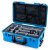 Pelican 1535 Air Case, Electric Blue with TSA Locking Latches & Keys Gray Padded Microfiber Dividers with Mesh Lid Organizer ColorCase 015350-0170-120-L10-110