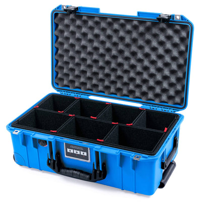 Pelican 1535 Air Case, Electric Blue with TSA Locking Latches & Keys TrekPak Divider System with Convolute Lid Foam ColorCase 015350-0020-120-L10-110