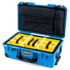 Pelican 1535 Air Case, Electric Blue with TSA Locking Latches & Keys (Black Trolley) Yellow Padded Microfiber Dividers with Computer Pouch ColorCase 015350-0210-120-L10