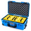 Pelican 1535 Air Case, Electric Blue with Black Handles, TSA Locking Latches & Trolley Yellow Padded Microfiber Dividers with Convoluted Lid Foam ColorCase 015350-0010-120-L10-110