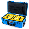Pelican 1535 Air Case, Electric Blue with Black Handles, Latches & Trolley TrekPak Divider System with Laptop Computer Lid Pouch ColorCase 015350-0220-120-111-110
