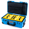 Pelican 1535 Air Case, Electric Blue with Black Handles, Latches & Trolley Yellow Padded Microfiber Dividers with Computer Pouch ColorCase 015350-0210-120-111-110