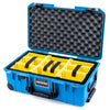 Pelican 1535 Air Case, Electric Blue with Black Handles, Latches & Trolley Yellow Padded Microfiber Dividers with Convolute Lid Foam ColorCase 015350-0010-120-111-110