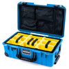 Pelican 1535 Air Case, Electric Blue with Black Handles, Latches & Trolley Yellow Padded Microfiber Dividers with Mesh Lid Organizer ColorCase 015350-0110-120-111-110