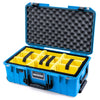 Pelican 1535 Air Case, Electric Blue with Black Handles & Push-Button Latches Yellow Padded Microfiber Dividers with Convolute Lid Foam ColorCase 015350-0010-120-111