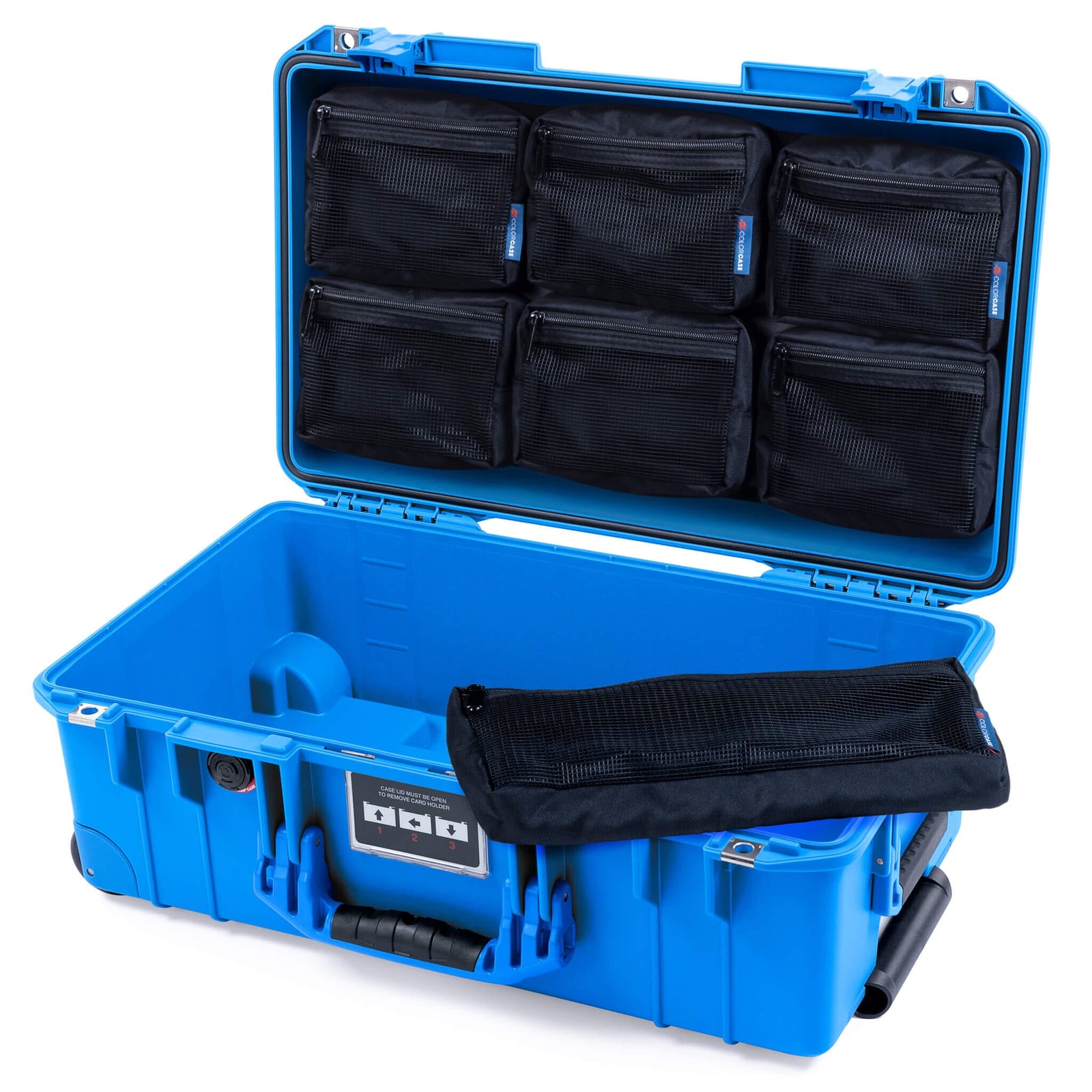 Pelican 1535 Air Case, Electric Blue 7-Piece Removable Mesh Pouches Only ColorCase 015350-0700-120-121