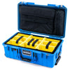 Pelican 1535 Air Case, Electric Blue Yellow Padded Microfiber Dividers with Computer Pouch ColorCase 015350-0210-120-121