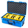 Pelican 1535 Air Case, Electric Blue Yellow Padded Microfiber Dividers with Convoluted Lid Foam ColorCase 015350-0010-120-121