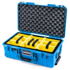 Pelican 1535 Air Case, Electric Blue Yellow Padded Microfiber Dividers with Convolute Lid Foam ColorCase 015350-0010-120-121