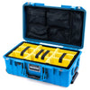 Pelican 1535 Air Case, Electric Blue Yellow Padded Microfiber Dividers with Mesh Lid Organizer ColorCase 015350-0110-120-121