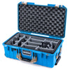 Pelican 1535 Air Case, Electric Blue with Desert Tan Handles & Latches Gray Padded Microfiber Dividers with Convolute Lid Foam ColorCase 015350-0070-120-311